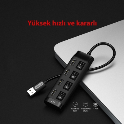 DM CHB005 4 Portlu USB 2.0 Anahtarlı Hub Çoklayıcı - 2