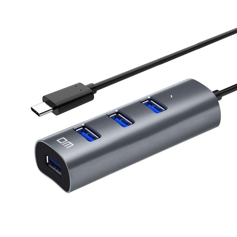 DM CHB010 Type-C to USB 3.0 4 Portlu Alüminyum Hub Çoklayıcı - 1