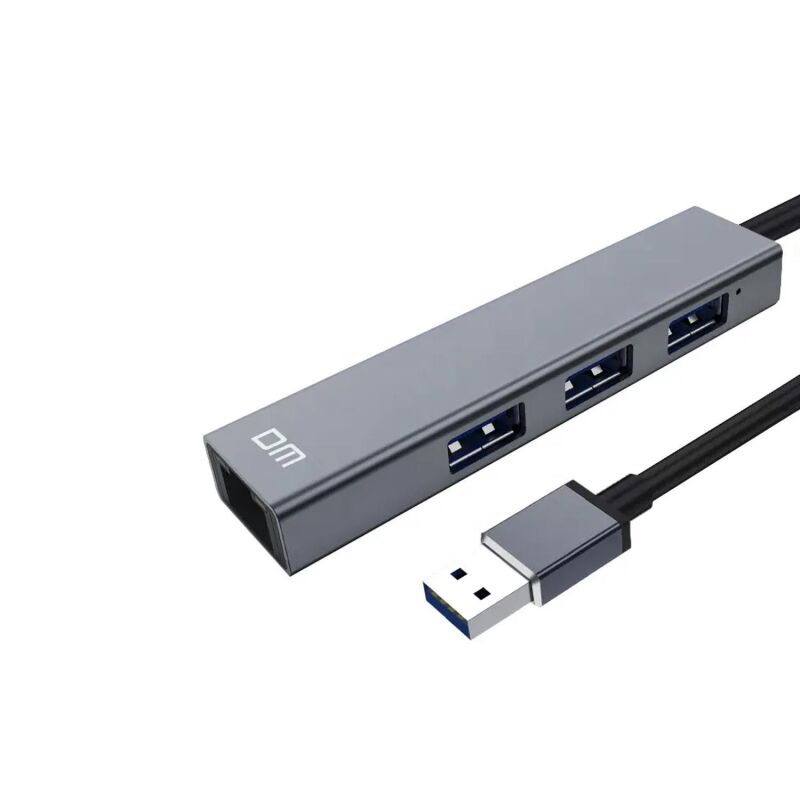 DM CHB011 USB to RJ45 100Mbps Ethernet ve USB Çoklayıcı Dönüştürücü - 1