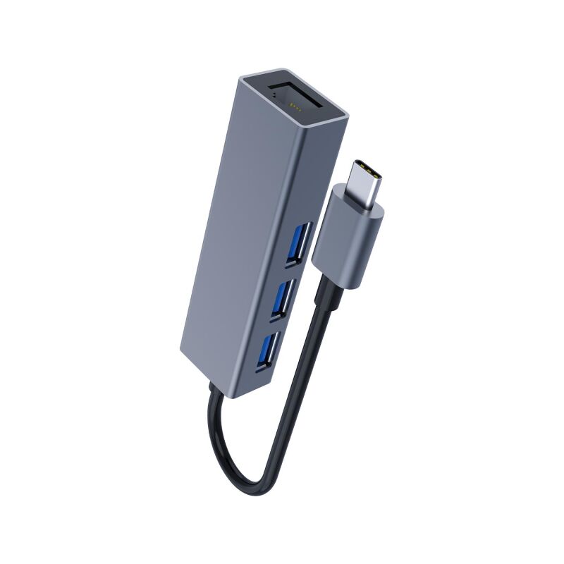 DM CHB013 Type-C to RJ45 Gigabit Ethernet ve USB 3.0 Çoklayıcı Dönüştürücü - 2