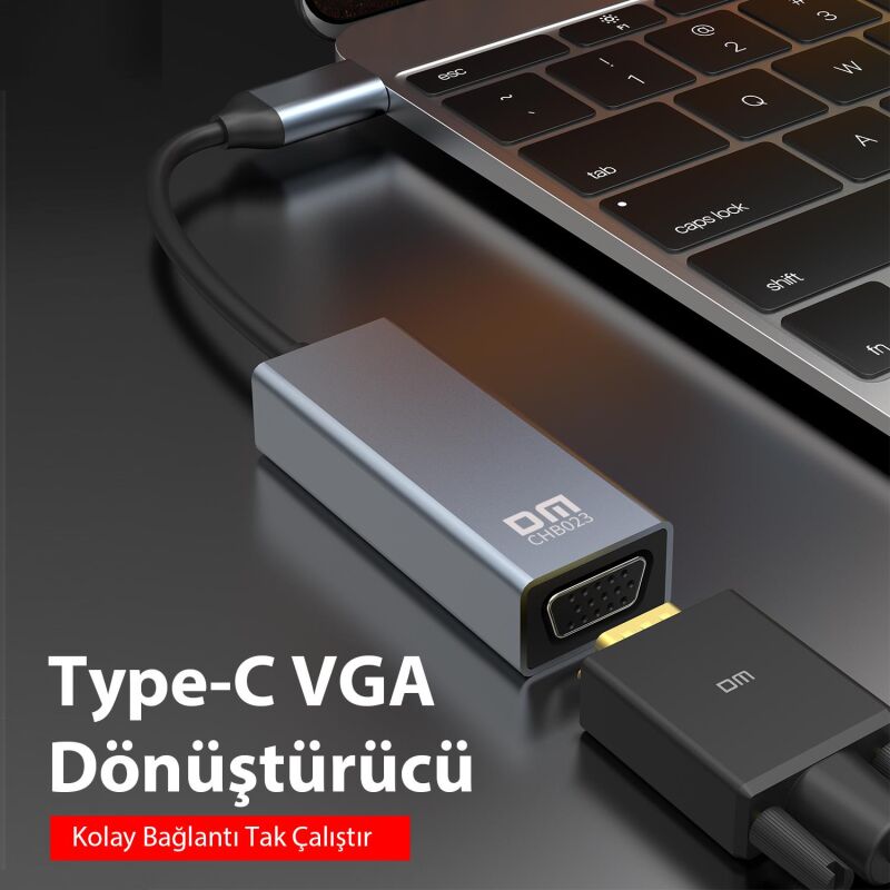 DM CHB023 Type-C to VGA 1080P 60Hz Çevirici Dönüştürücü - 6