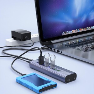 DM CHB027 10 Portlu USB3.0 + Type-C Çoklayıcı Hub - 4