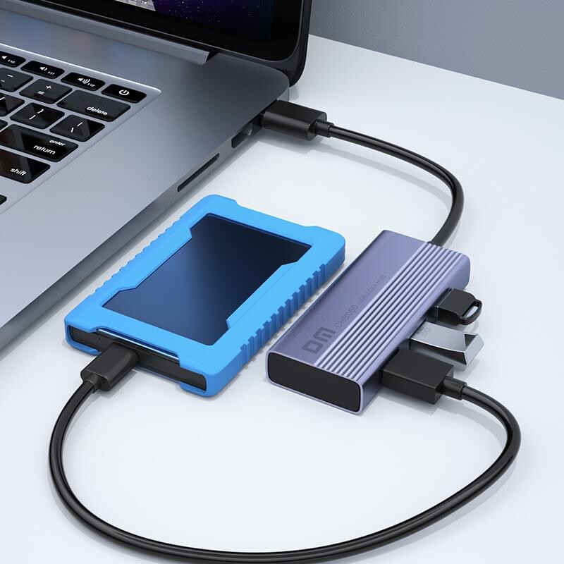 DM CHB060 PD Güç Destekli USB 3.0 4 Portlu USB-A Hub Çoklayıcı Adaptör - 4