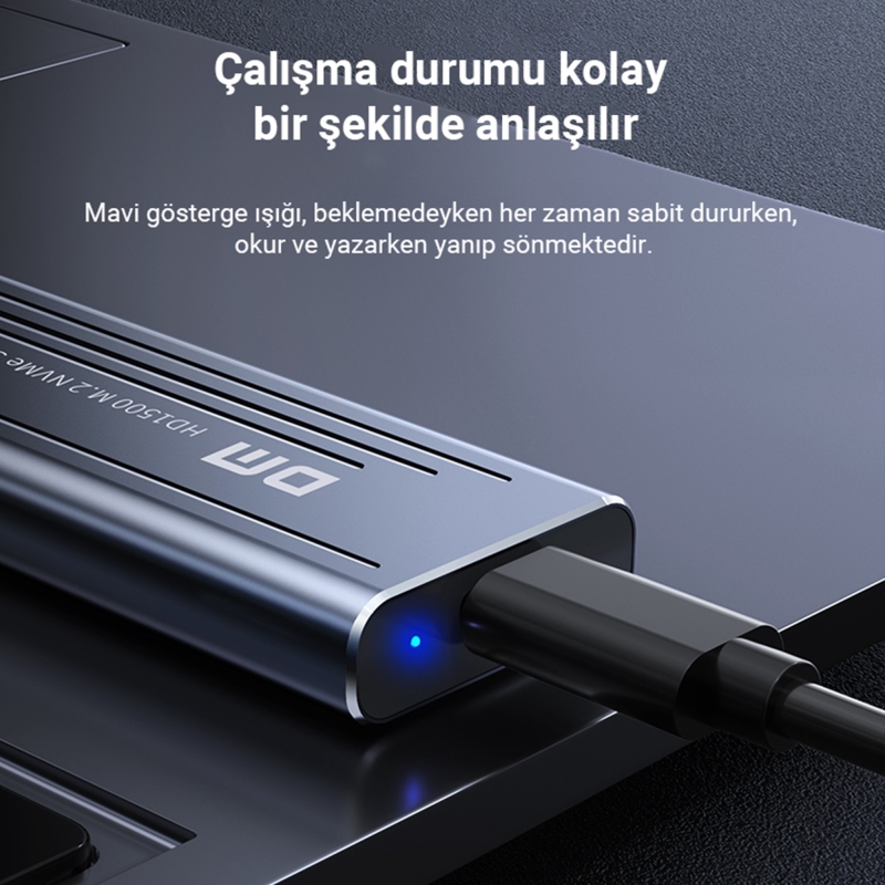 DM HD1500 10Gbps Type-C 3.2 Gen 2 M / B&M Key M.2 NVMe SSD Kutusu - 5