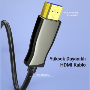 DM HI030 4K 60Hz 2K 144Hz HDMI 2.0 Fiber Optik Görüntü ve Ses Aktarım Kablosu 30 Metre - 5