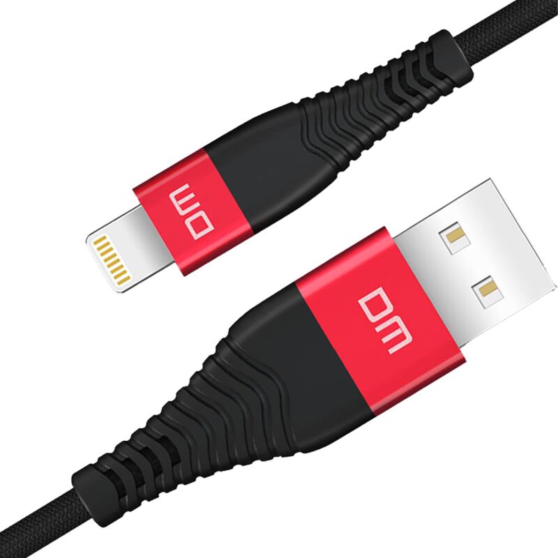 DM SL001 USB to Lightning iPhone 2.4A Hızlı Şarj ve Data Kablosu Siyah 1.2 Metre - 1