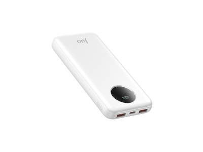 Juo 10000mAh 22.5W Dijital Led Ekranlı Taşınabilir Hızlı Şarj Cihazı Powerbank Beyaz - 1