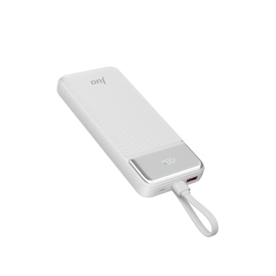 Juo 10000mAh 22.5W Led Ekranlı Lightning ve Type-C Kablolu Powerbank Taşınabilir Hızlı Şarj Cihazı Beyaz - 2