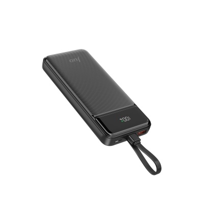 Juo 10000mAh 22.5W Led Ekranlı Lightning ve Type-C Kablolu Powerbank Taşınabilir Hızlı Şarj Cihazı Siyah - 2