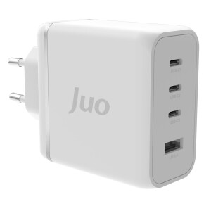 Juo 100W 4 Portlu USB-C + USB-A GaN Şarj Aleti iPhone & Macbook & Notebook Uyumlu PD Type-C Hızlı Şarj Cihazı Beyaz - 1