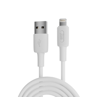 Juo 12W 2.4A USB-A to Lightning iPhone iPad Silikon Hızlı Şarj ve Data Kablosu Beyaz 1 Metre - 1