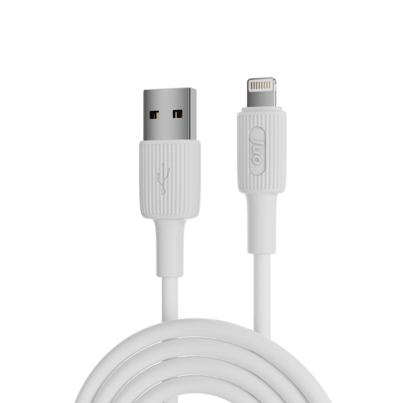 Juo 12W 2.4A USB-A to Lightning iPhone iPad Silikon Hızlı Şarj ve Data Kablosu Beyaz 1 Metre - 1