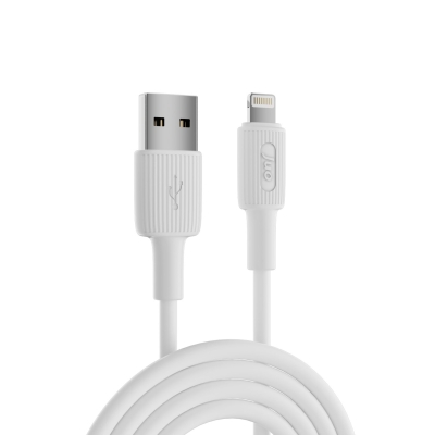 Juo 12W 2.4A USB-A to Lightning iPhone iPad Silikon Hızlı Şarj ve Data Kablosu Beyaz 1 Metre - 5