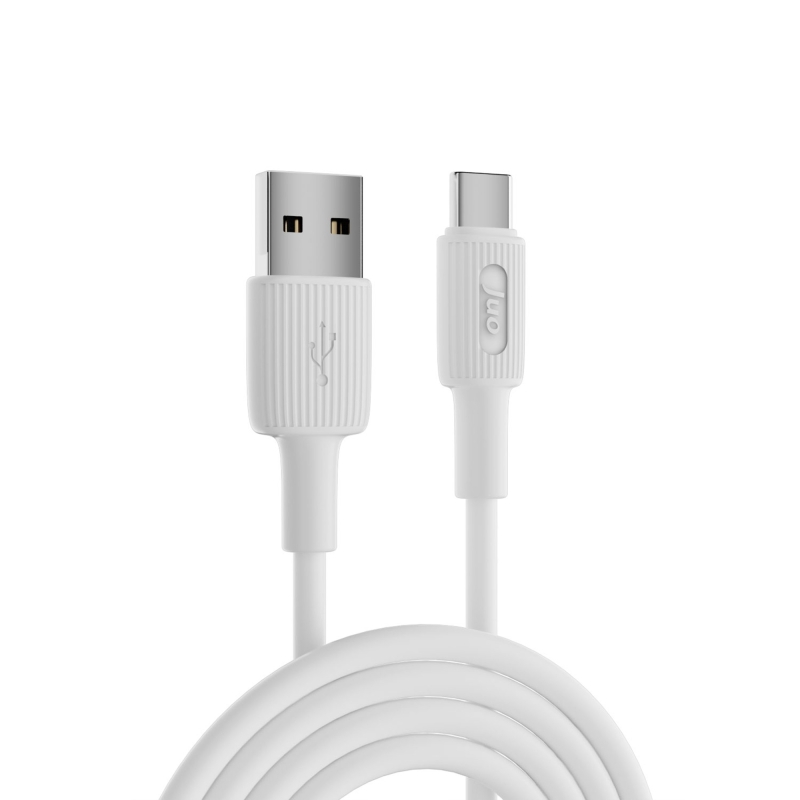 Juo 12W USB-A to Type-C Silikon Hızlı Şarj ve Data Kablosu Beyaz 1 Metre - 5