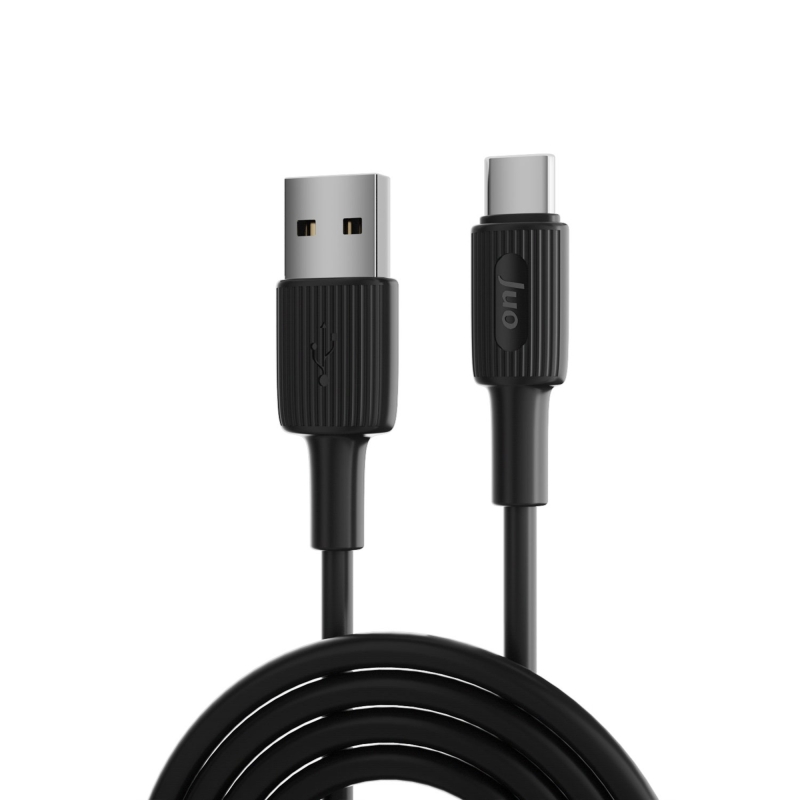 Juo 12W USB-A to Type-C Silikon Hızlı Şarj ve Data Kablosu Siyah 1 Metre - 1