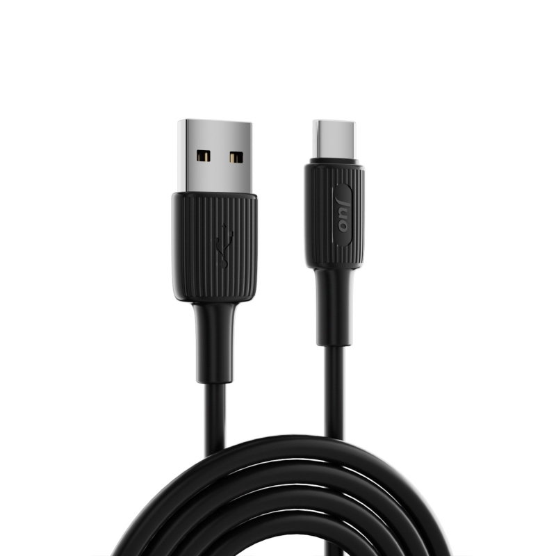 Juo 12W USB-A to Type-C Silikon Hızlı Şarj ve Data Kablosu Siyah 1 Metre - 5