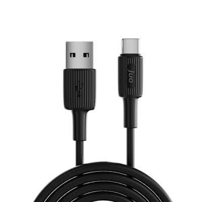 Juo 12W USB-A to Type-C Silikon Hızlı Şarj ve Data Kablosu Siyah 1 Metre - 6