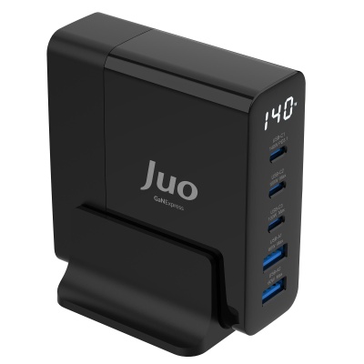 Juo 140W GaN PD 3.1 Masaüstü Hızlı Şarj Cihazı 3 Type-C + 2 USB-A iPhone & MacBook & Laptop Uyumlu Şarj Aleti - 3