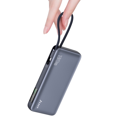 Juo 20000mAh 130W LED Ekranlı USB-A + Type-C Kablolu Powerbank Taşınabilir Hızlı Şarj Cihazı - 7