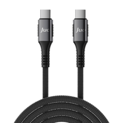 Juo 240W 5A E-Mark Çipli Örgülü USB PD Type-C to Type-C Hızlı Şarj ve Data Kablosu 1 Metre - 5