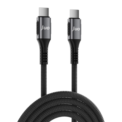 Juo 240W 5A E-Mark Çipli Örgülü USB PD Type-C to Type-C Hızlı Şarj ve Data Kablosu 1 Metre - 6