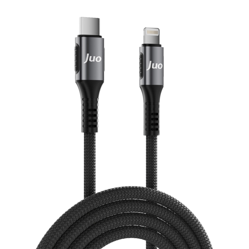 Juo 27W USB Type-C to Lightning iPhone iPad Örgülü Hızlı Şarj ve Data Kablosu 2 Metre - 6