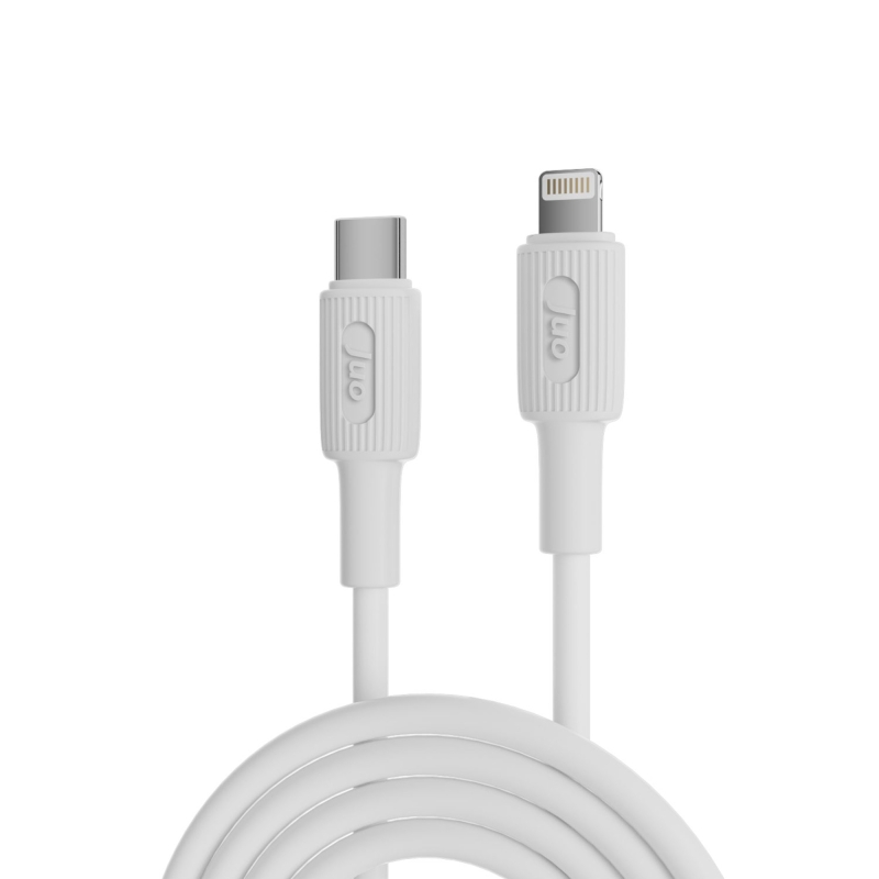 Juo 27W USB Type-C to Lightning iPhone iPad Silikon Hızlı Şarj ve Data Kablosu Beyaz 1 Metre - 1