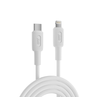 Juo 27W USB Type-C to Lightning iPhone iPad Silikon Hızlı Şarj ve Data Kablosu Beyaz 1 Metre - 5