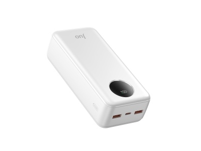 Juo 30000mAh 22.5W Dijital Led Ekranlı Taşınabilir Hızlı Şarj Cihazı Powerbank Beyaz - 1