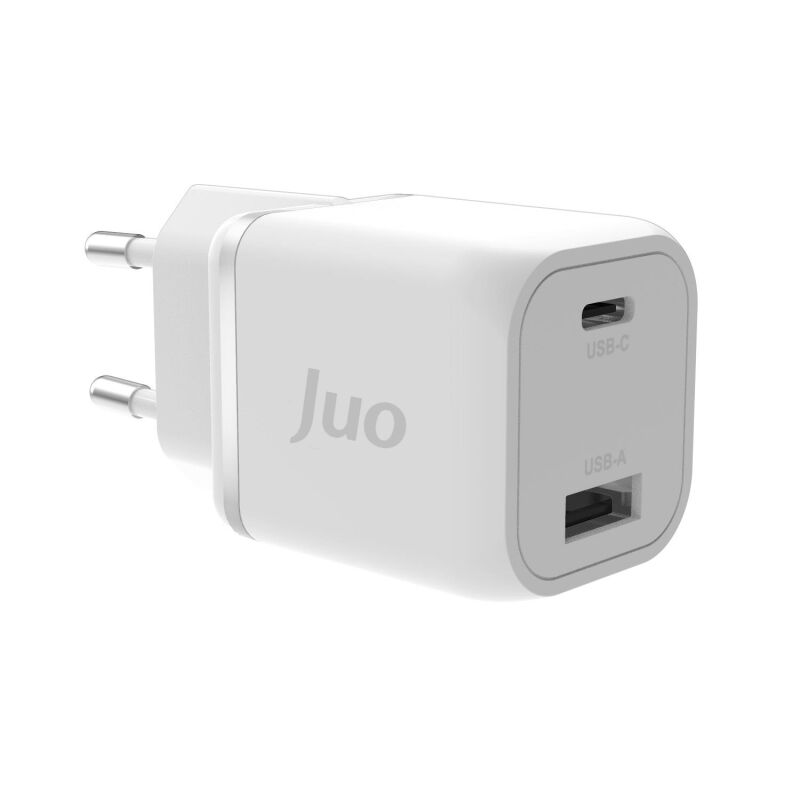 Juo 35W GaN USB-C + USB-A Şarj Aleti iPhone & iPad & Samsung PPS Uyumlu PD QC4.0 Type-C Hızlı Şarj Cihazı Beyaz - 1