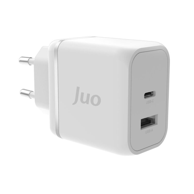 Juo 45W GaN USB-C + USB-A Şarj Aleti iPhone & iPad & Macbook & Samsung Uyumlu PD Type-C Hızlı Şarj Cihazı Beyaz - 1