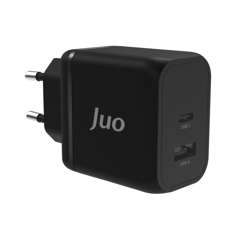 Juo 45W GaN USB-C + USB-A Şarj Aleti iPhone & iPad & Macbook & Samsung Uyumlu PD Type-C Hızlı Şarj Cihazı Siyah - 1