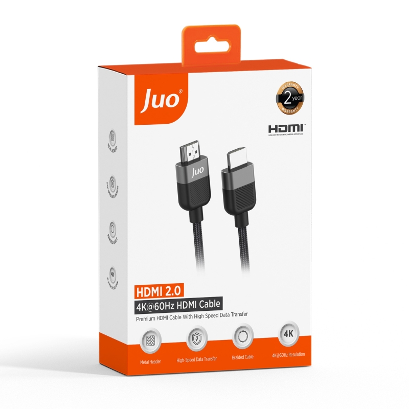 Juo 4K 60Hz 18Gbps HDR ARC HDCP Destekli HDMI 2.0 Örgülü Kablo 3 Metre - 7
