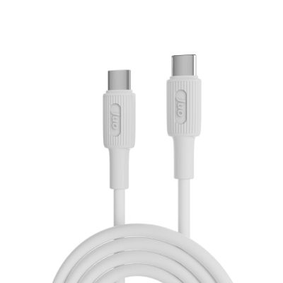 Juo 60W USB Type-C to Type-C Silikon Hızlı Şarj ve Data Kablosu Beyaz 1 Metre - 1