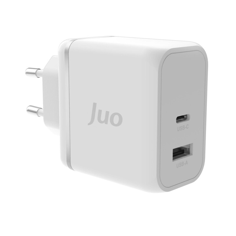 Juo 65W GaN USB-C + USB-A Şarj Aleti iPhone & iPad & Macbook & Notebook Uyumlu PD Type-C Hızlı Şarj Cihazı Beyaz - 1