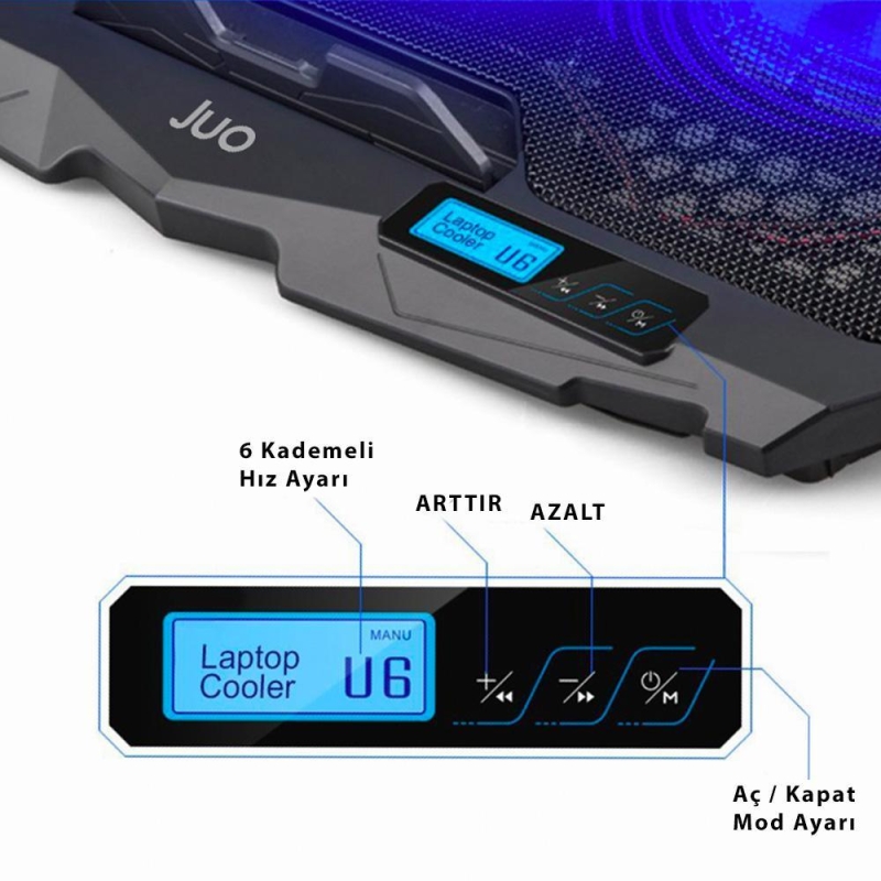 Juo C1 Led Ekranlı Notebook Soğutucu - 3