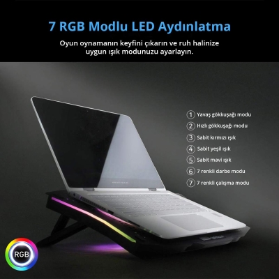 Juo GT RGB Gaming Notebook Soğutucu - 3