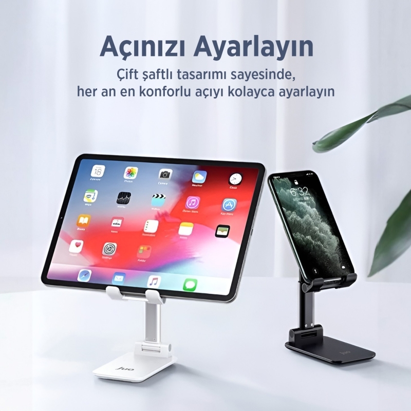 Juo Katlanabilir Masaüstü Telefon Standı Beyaz - 9