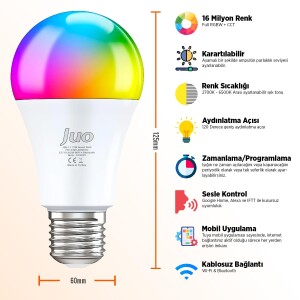 Juo Lumex Akıllı Ampul 11W Led RGB Wifi & Bluetooth - 2