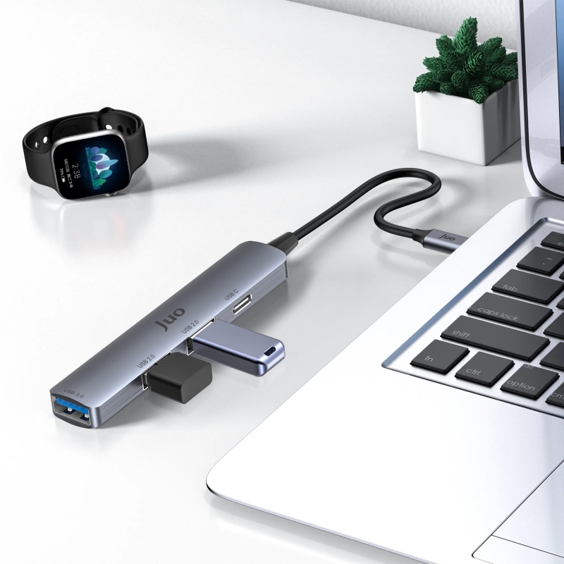 Juo Type-C 4 Portlu USB 3.0 / USB 2.0 Çoklayıcı Dönüştürücü Hub - 5