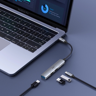 Juo Type-C 4 Portlu USB 3.0 / USB 2.0 Çoklayıcı Dönüştürücü Hub - 6