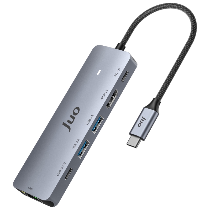 Juo Type-C 5Gbps 100W 4K 60Hz HDMI Gigabit Ethernet Dönüştürücü USB 3.2 Çoklayıcı Hub - 2