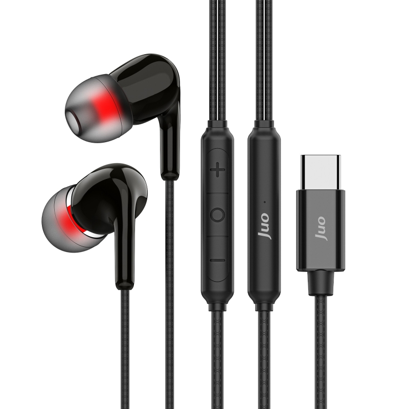 Juo Type-C Mikrofonlu Kablolu Kulak İçi Kulaklık DAC Çip Destekli ENC Gürültü Engelleme - 1