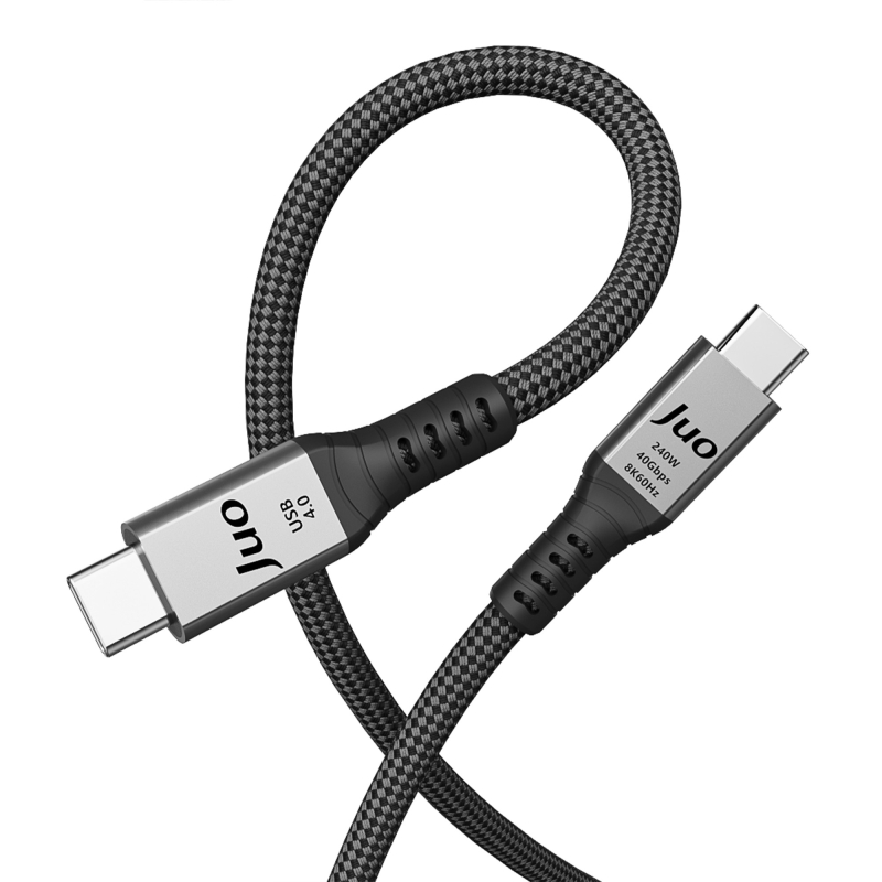 Juo USB 4.0 240W 40Gbps Thunderbolt 4 8K 60Hz USB-C Görüntü Aktarım ve Type-C Hızlı Şarj ve Data Kablosu 2 Metre - 2