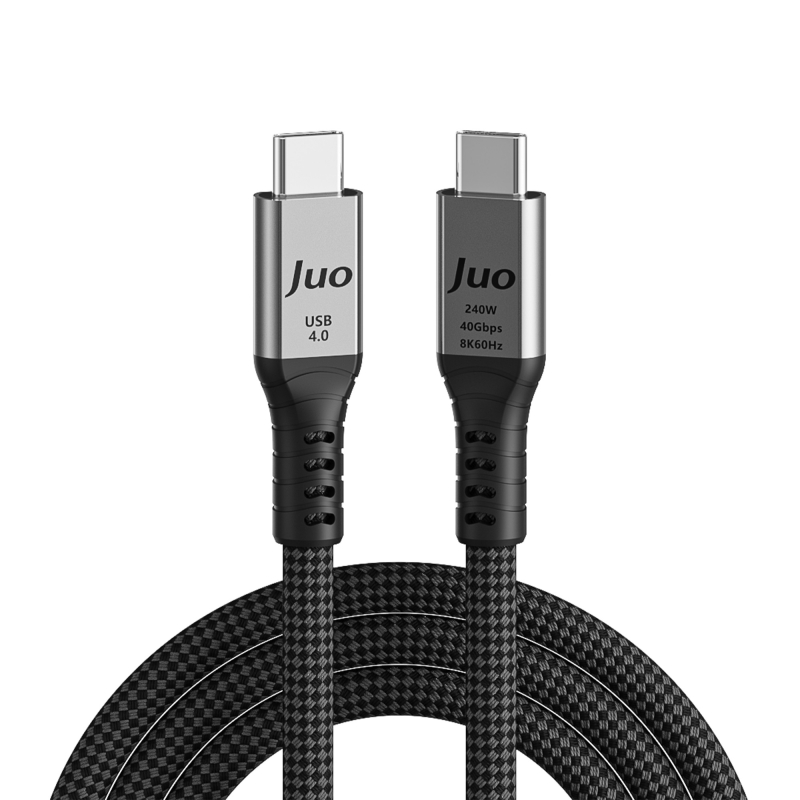 Juo USB 4.0 240W 40Gbps Thunderbolt 4 8K 60Hz USB-C Görüntü Aktarım ve Type-C Hızlı Şarj ve Data Kablosu 2 Metre - 5