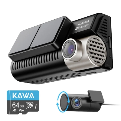 Kawa D11 2 Kameralı Ön / Arka 4K+1080P Sony STARVIS Sensörlü Yapay Zeka Destekli Wi-Fi GPS'li Araç Kamerası - 1