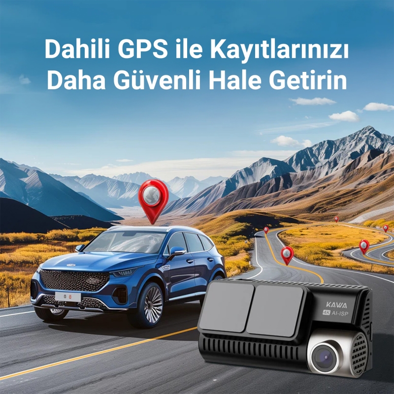 Kawa D11 2 Kameralı Ön / Arka 4K+1080P Sony STARVIS Sensörlü Yapay Zeka Destekli Wi-Fi GPS'li Araç Kamerası - 8