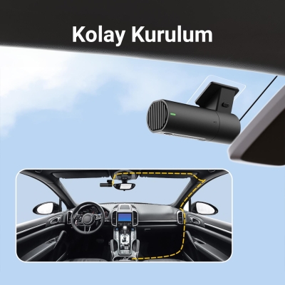 Kawa D6 3K 1620P WDR WiFi 145° Geniş Açı Lens Araç Kamerası + 32GB Hafıza kartı - 8