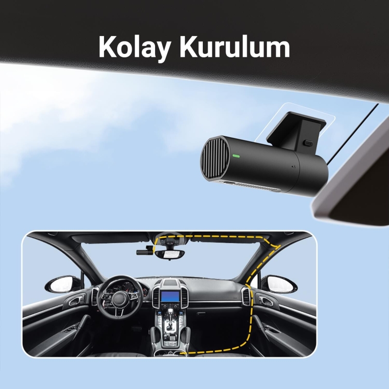 Kawa D6 3K 1620P WDR WiFi 145° Geniş Açı Lens Araç Kamerası + 32GB Hafıza kartı - 8