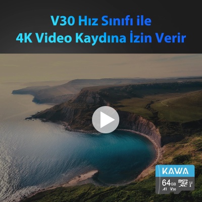 Kawa High Endurance U3 V30 100MB/s Okuma 40MB/s Yazma 64GB Micro SD Hafıza Kartı - 2